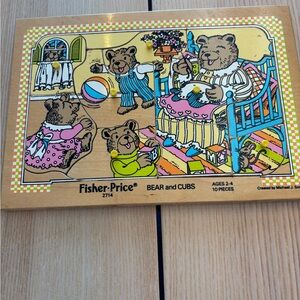 Vintage! Fisher Price Bear and Cubs wooden puzzle! (M)